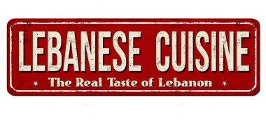 Lübnan mutfağı vintage paslı metal oturum vektör çizim, beyaz bir arka plan