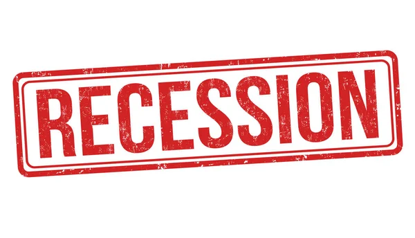 Recesszió Jel Vagy Bélyegző Fehér Háttér Vektor Illusztráció — Stock Vector