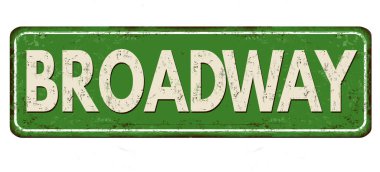 Broadway vintage paslı metal oturum vektör çizim, beyaz bir arka plan