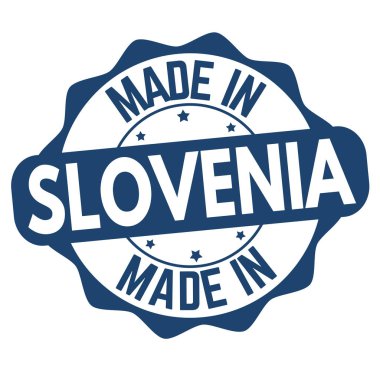 Slovenya işareti veya damga beyaz arka plan, vektör çizim üzerinde yapılan