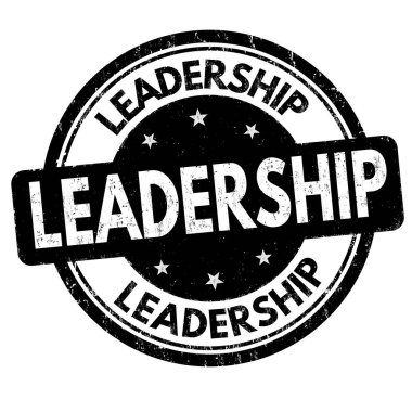 Liderlik işareti veya beyaz arka plan, vektör çizim damgası