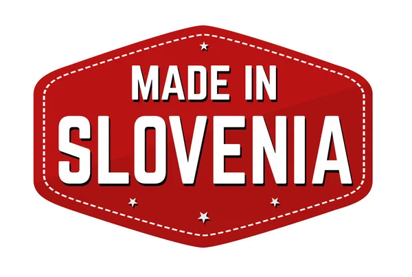 Made Slovenia Label Sticker White Background Vector Illustration — Stock Vector