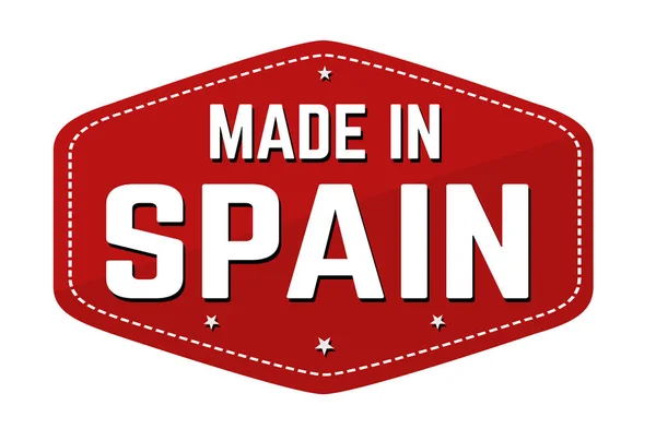 Made Spain Label Sticker White Background Vector Illustration — Stock Vector