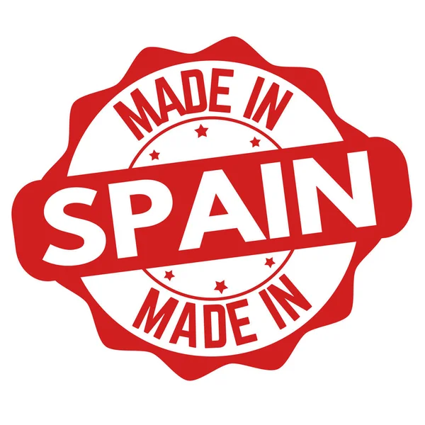 Made Spain Sign Stamp White Background Vector Illustration — Stock Vector