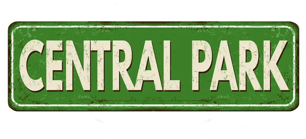 Central Park Vintage Rezavého Plechu Podepsat Bílém Pozadí Vektorové Ilustrace — Stockový vektor
