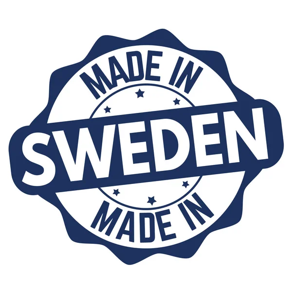 Made Sweden Sign Stamp White Background Vector Illustration — Stock Vector