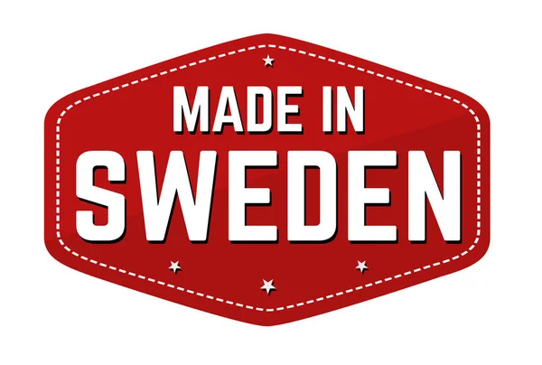 Made Sweden Etichetta Adesivo Sfondo Bianco Illustrazione Vettoriale — Vettoriale Stock