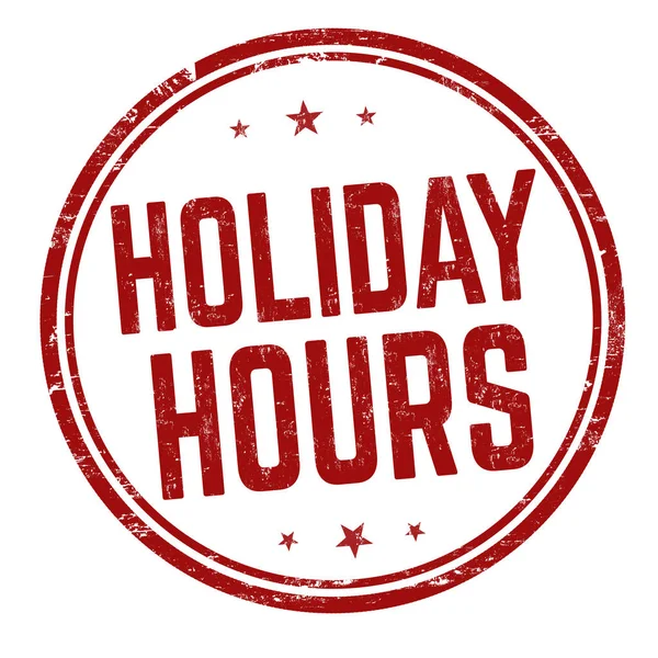 Holiday Hours Sign Stamp White Background Vector Illustration — Stock Vector