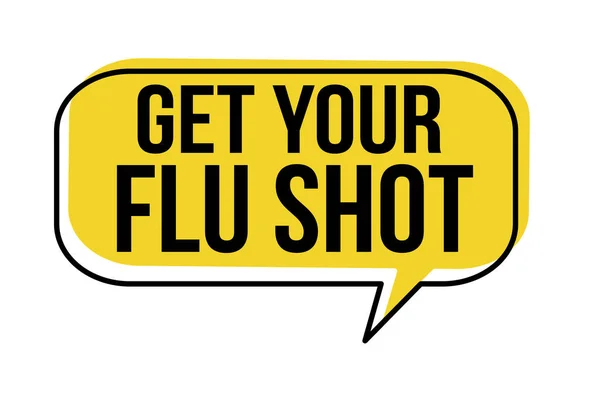 Get Your Flu Shot Speech Bubble White Background Vector Illustration — Stock Vector