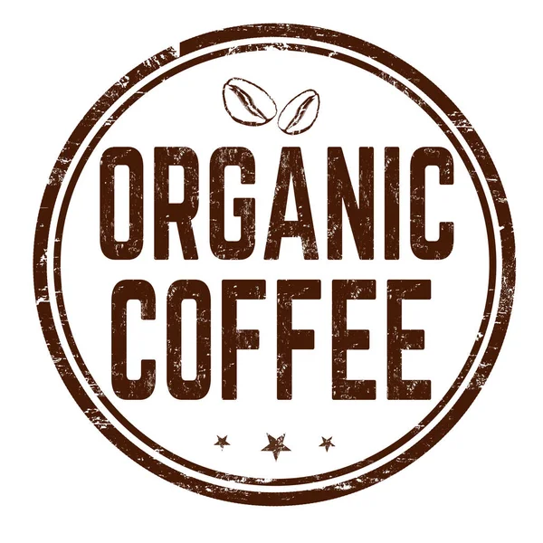 Biologische Koffie Teken Stempel Witte Achtergrond Vectorillustratie — Stockvector