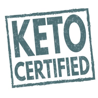 Keto işareti veya damga beyaz arka plan, vektör çizim üzerinde sertifikalı
