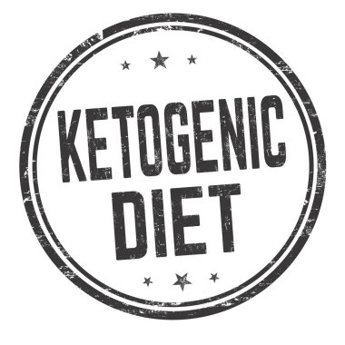 Ketogenic diyet işareti veya beyaz arka plan, vektör çizim damgası