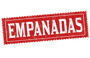 Empanadas işareti veya beyaz arka plan, vektör çizim damgası