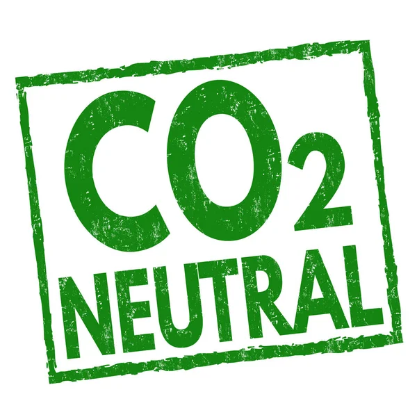 Co2 Neutraal Teken Stempel Witte Achtergrond Vectorillustratie — Stockvector