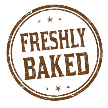 Fırından yeni çıkmış işareti veya damga beyaz zemin üzerine, illüstrasyon vektör