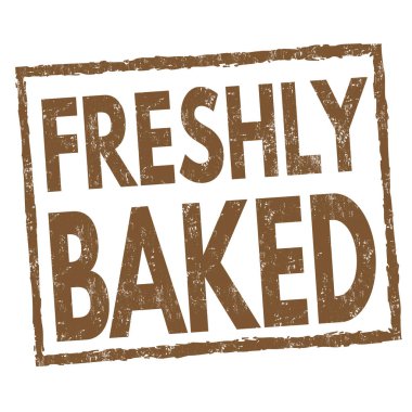 Fırından yeni çıkmış işareti veya damga beyaz zemin üzerine, illüstrasyon vektör