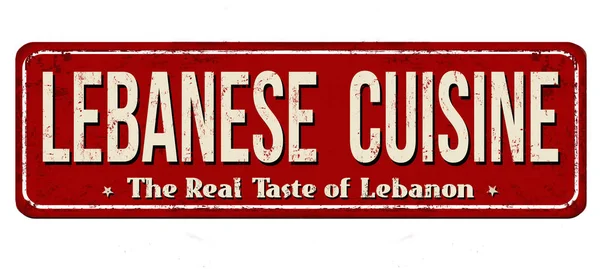 Lebanese Cuisine Vintage Rusty Metal Sign White Background Vector Illustration — Stock Vector