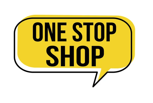 One stop shop discorso bolla — Vettoriale Stock