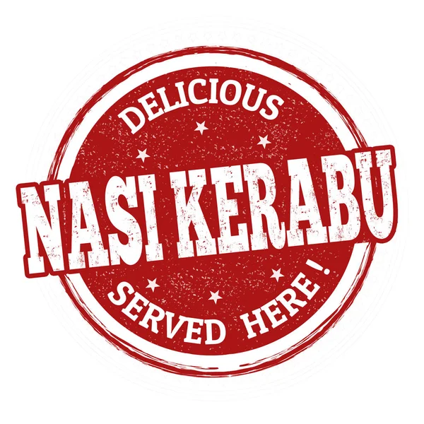 Nasi kerabu işareti veya pul — Stok Vektör