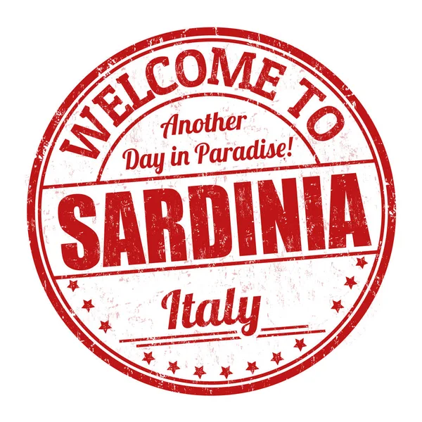 Benvenuto in Sardegna segno o timbro — Vettoriale Stock