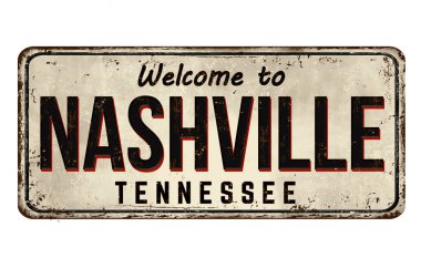 Nashville vintage paslı metal işareti için hoş geldiniz 