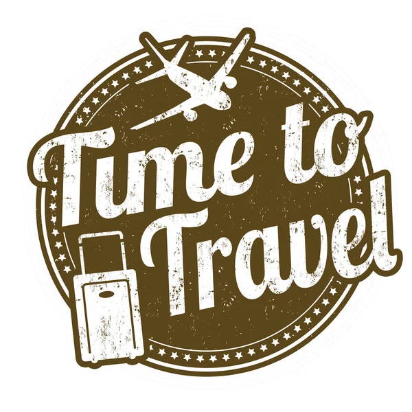 Time to travel sign or stamp — Stock Vector