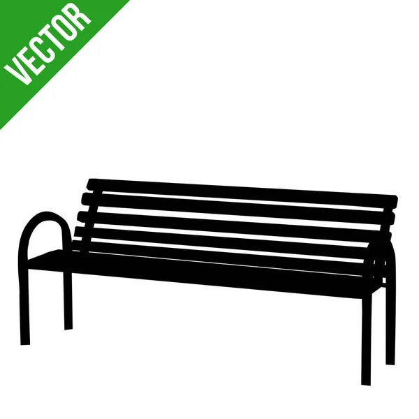 Silhouette de banc sur blanc — Image vectorielle