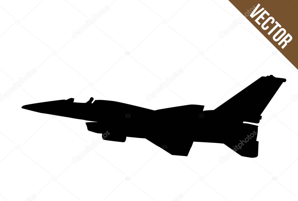 Fighter jet (F-16) silhouette