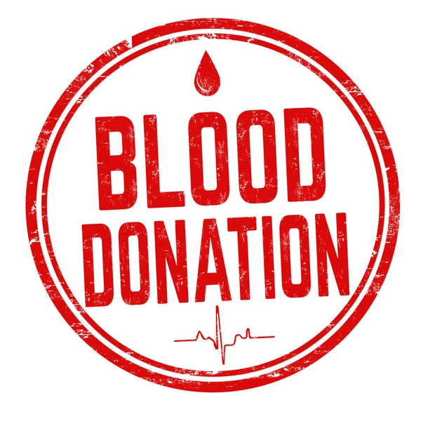 Segno di donazione di sangue o timbro — Vettoriale Stock
