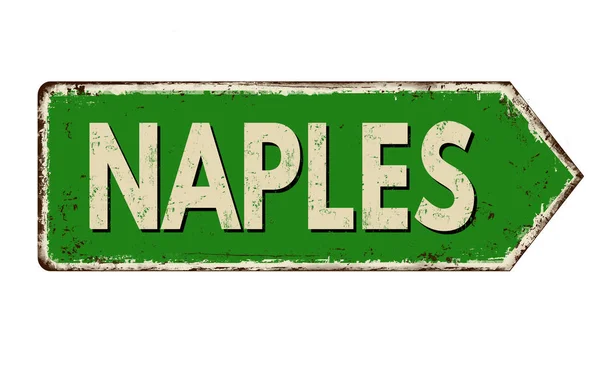 Naples vintage en métal rouillé signe — Image vectorielle