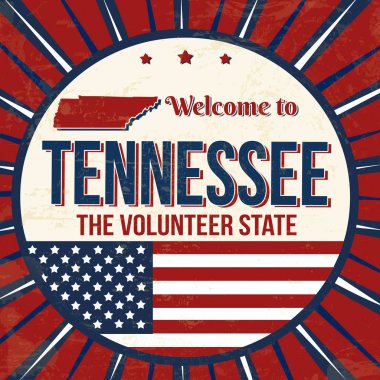 Tennessee vintage grunge poster için hoş geldiniz