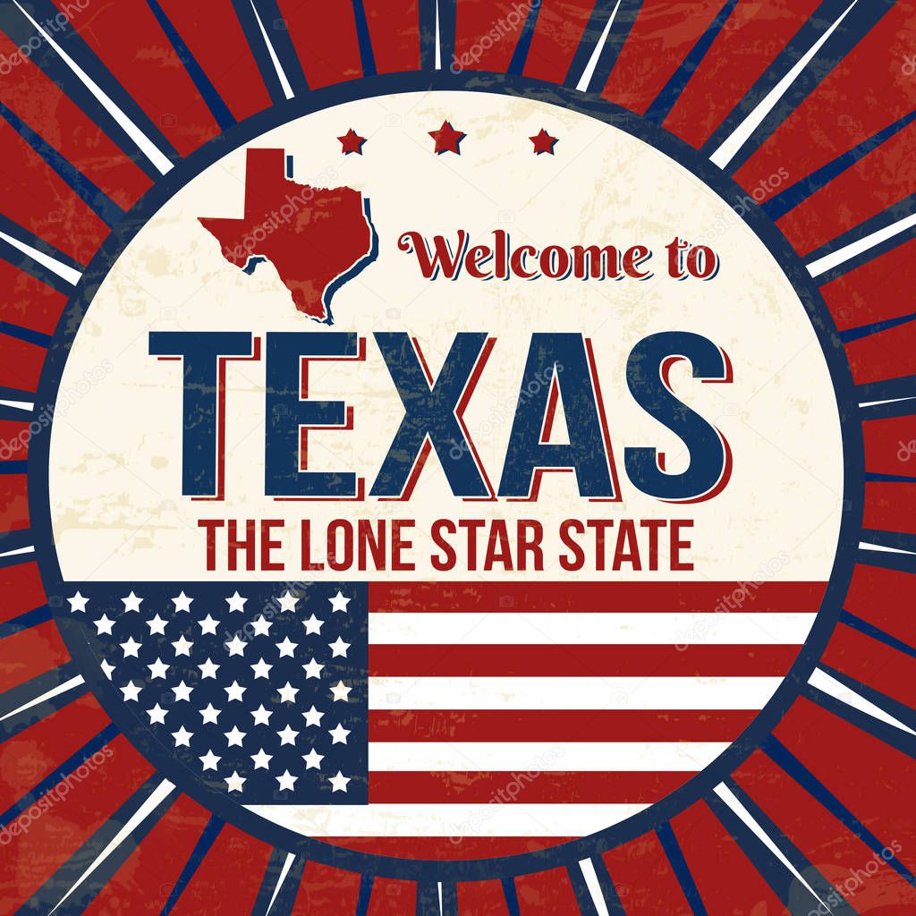 Welcome toTexas vintage grunge poster