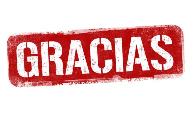 İspanyolca (Gracias) işareti veya damga teşekkür ederiz