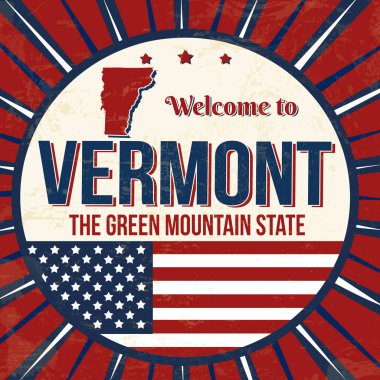 Hoşgeldin Vermont vintage grunge poster