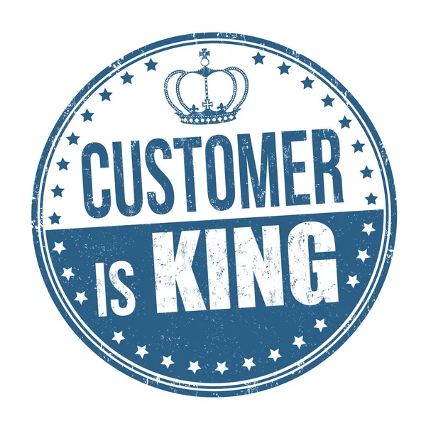 Customer is king sign or stamp — Stock Vector