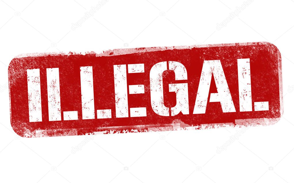 Illegal sign or stamp