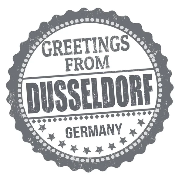 Hälsningar från Düsseldorf tecken eller stämpel — Stock vektor