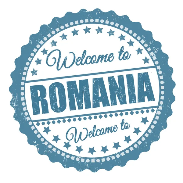 Welcome to Romania sign or stamp — Stock Vector