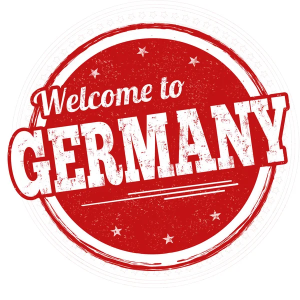 Καλώς ορίσατε στη Γερμανία υπογραφή ή σφραγίδα — Διανυσματικό Αρχείο