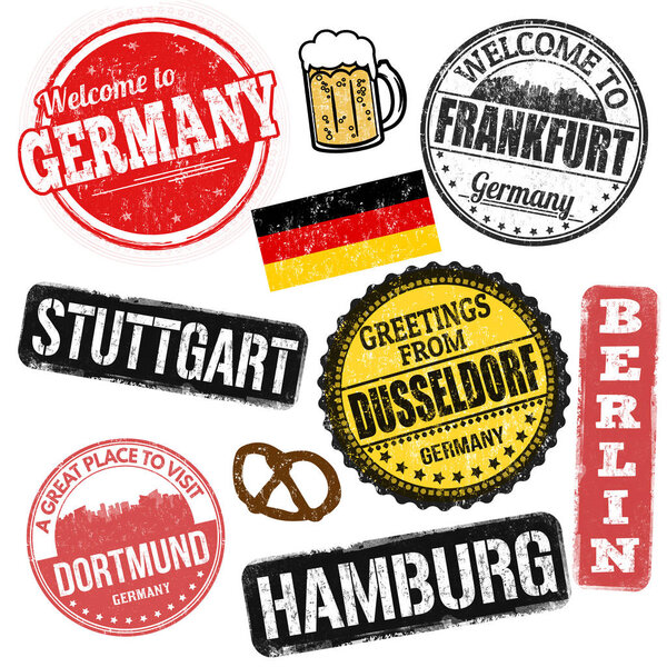 Set of grunge stamps with Germany
