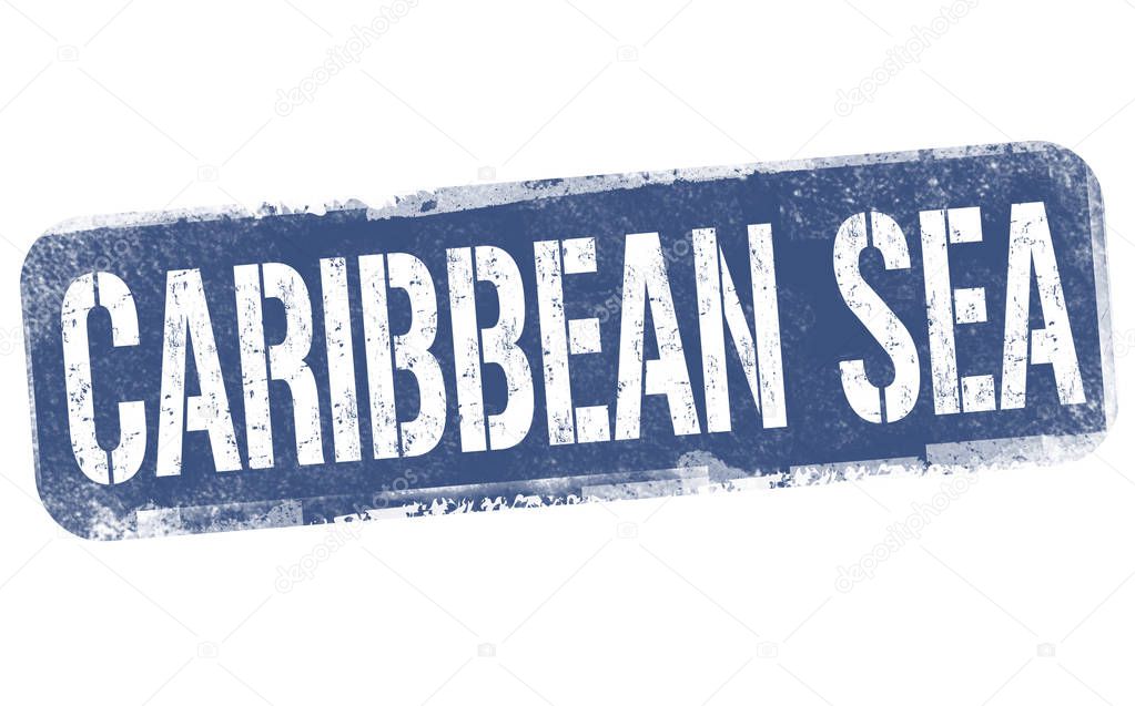 Caribbean sea sign or stamp