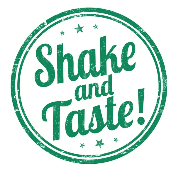 Shake és íz jel vagy bélyegző — Stock Vector