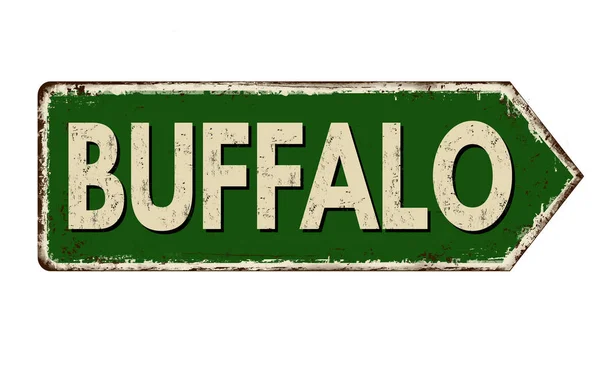 Buffalo vintage rusty metal sign — Stock Vector