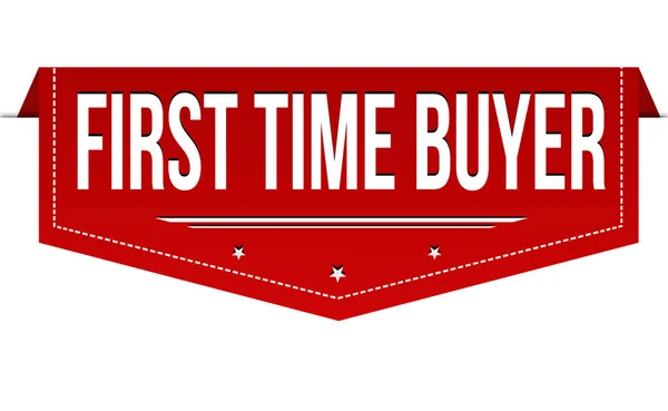 First time buyer banner design — Stock Vector