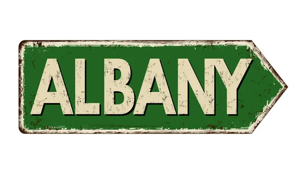 Vintage σκουριασμένο μεταλλικό σύμβολο του Όλμπανι — Διανυσματικό Αρχείο
