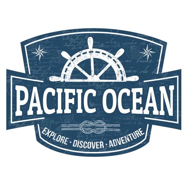 Segno o timbro dell'oceano Pacifico — Vettoriale Stock