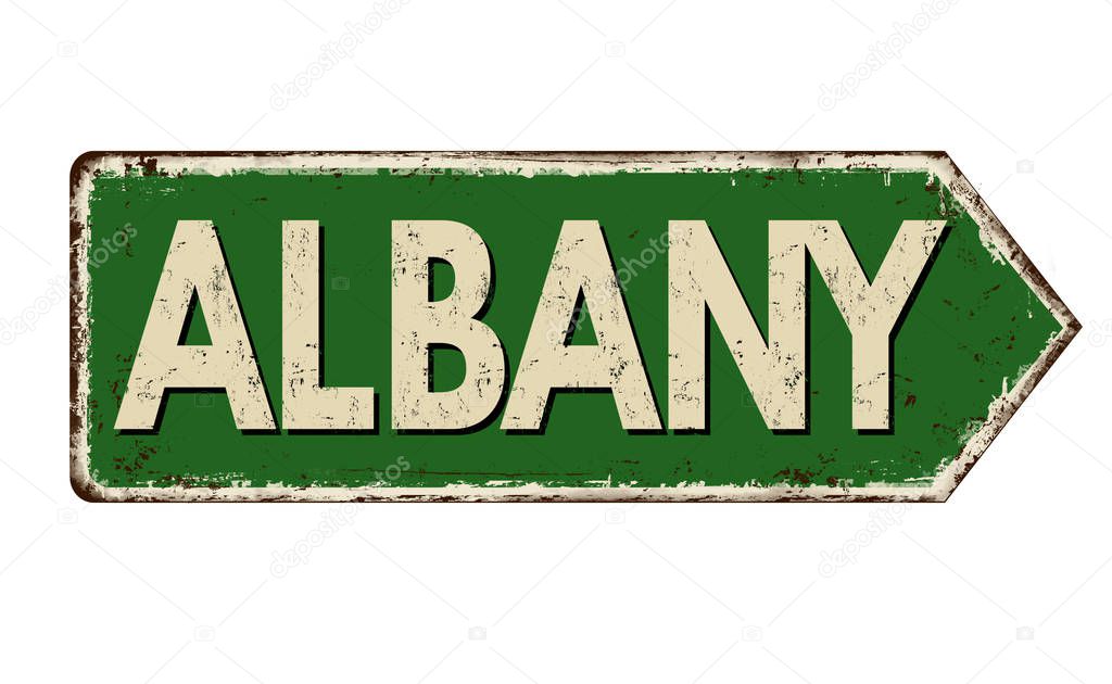 Albany vintage rusty metal sign