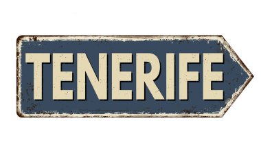 Tenerife vintage paslı metal işareti 