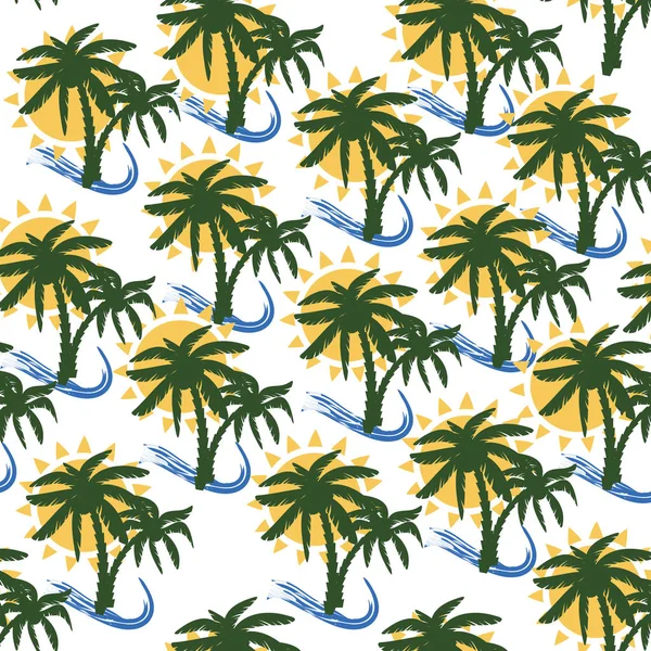 Coconut tree print for textile design — Stock Vector