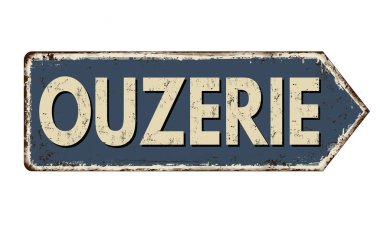Uzerie vintage paslı metal işareti